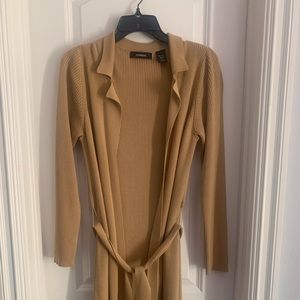 Vintage Express Belted Ribbed Cardigan 55% Acrylic %45 cotton made in Hong Kong